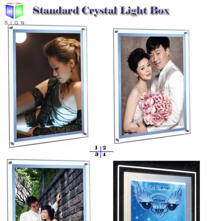 アクリルの屋内広告の水晶は額縁の表示のためのライト ボックスを導きました